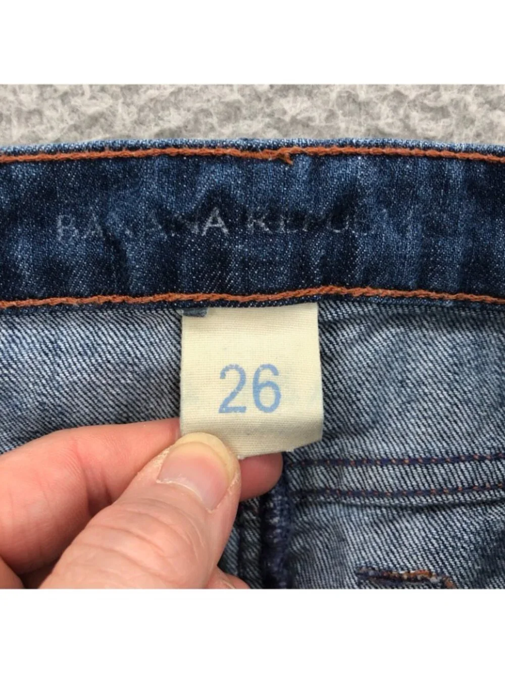 Banana Republic Skirt Womens 26 Blue Denim Mini Raw Hem Distressed Frayed Pocket